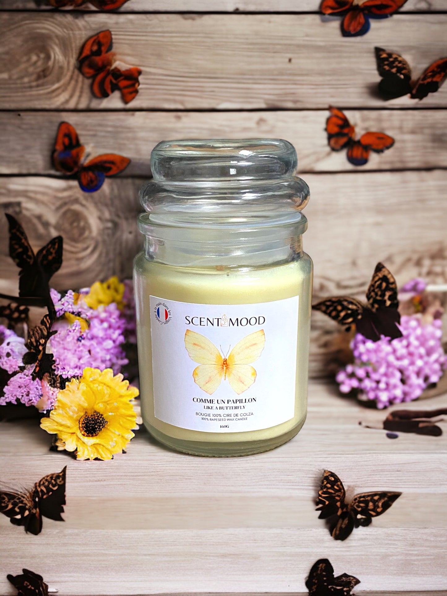 Bougie Jar Comme un Papillon